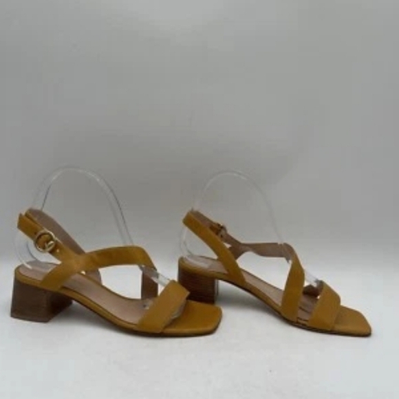 Gianvito Rossi Mustard Yellow Suede City Block Heel Sandals 40/9 NWOT - Picture 2 of 12